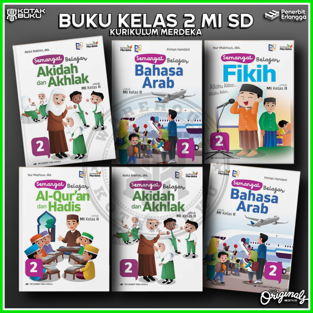 [ Erlangga ] Buku Kelas 2 MI SD / Madrasah Ibtidaiyah / Kurikulum Merdeka