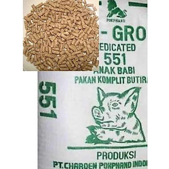 PUR Babi 551 1kg, 500gr | Voer Babi | Pakan Makanan Ayam Bebek Babi Kelinci