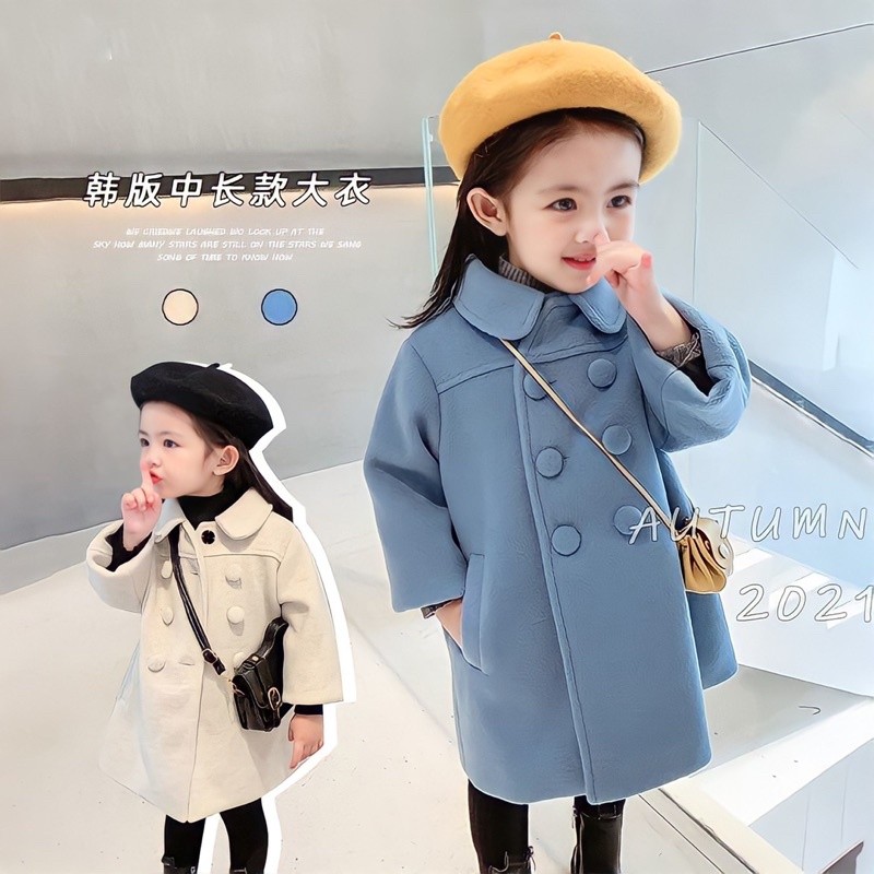 AURORA Kids wool coat import hangat mantel wol jacket anak cewek cowok