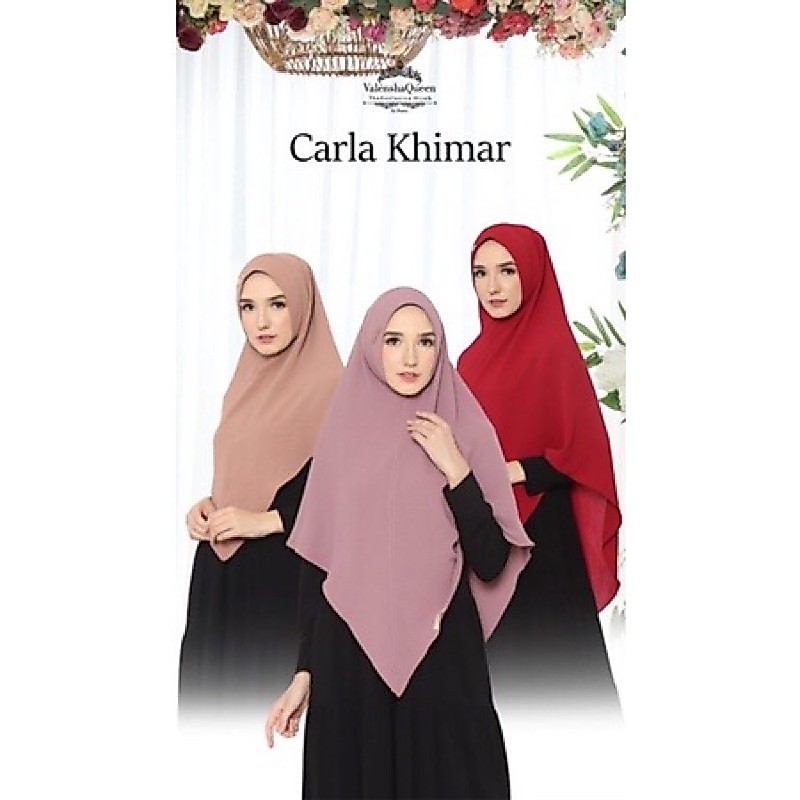 KHIMAR CARLA SIZE XL ORIGINAL BY VALENSHA QUEEN HIJAB KHIMAR CARLA  JUMBO JILBAB SYARI TERBARU BAHAN