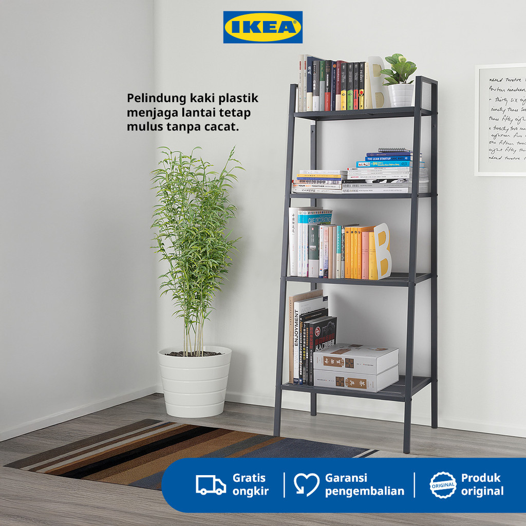 IKEA LERBERG Rak Serbaguna Minimalis Bahan Baja 60x148 cm - Abu Tua