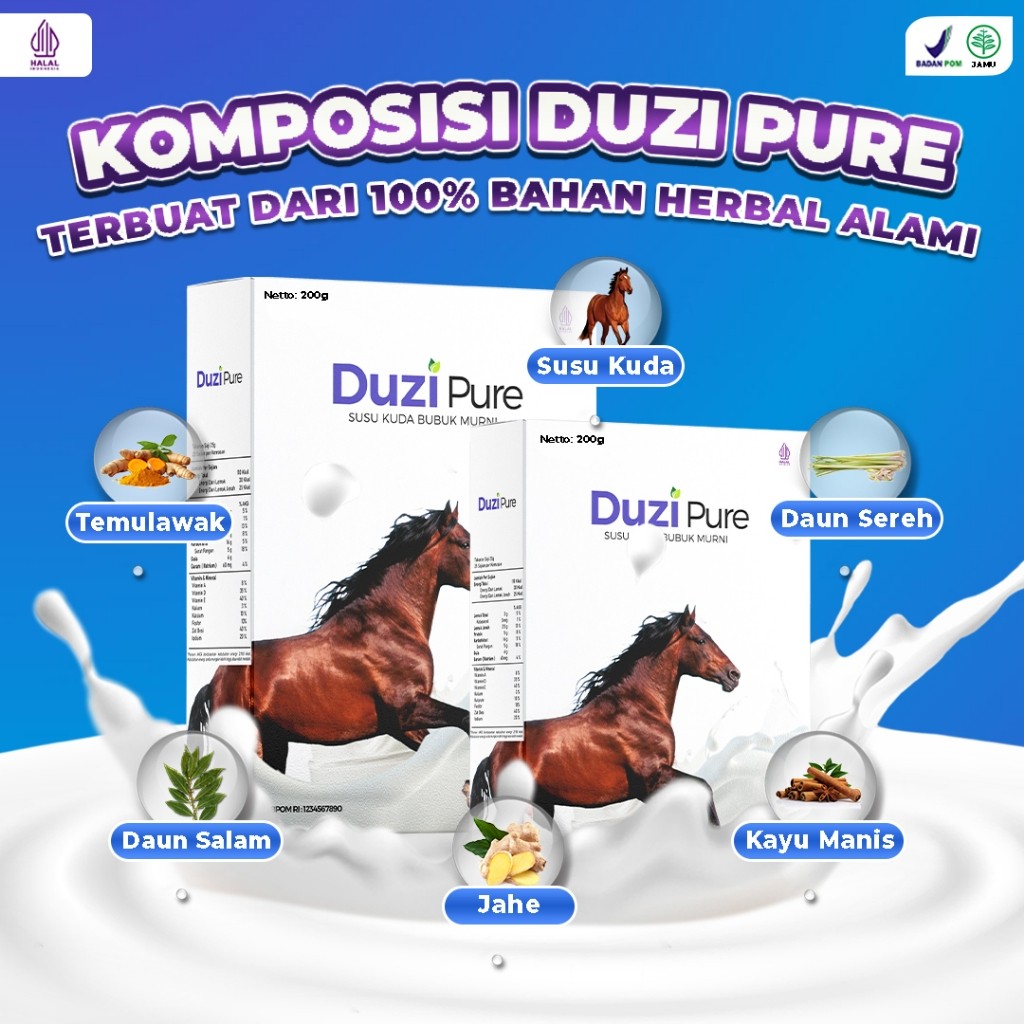 Tersedia Duzi Pure - Susu Kuda Lombok Original Bubuk 200 Gram #Duzi Pure#Susu Kuda Duzi Pure#Susu Ku