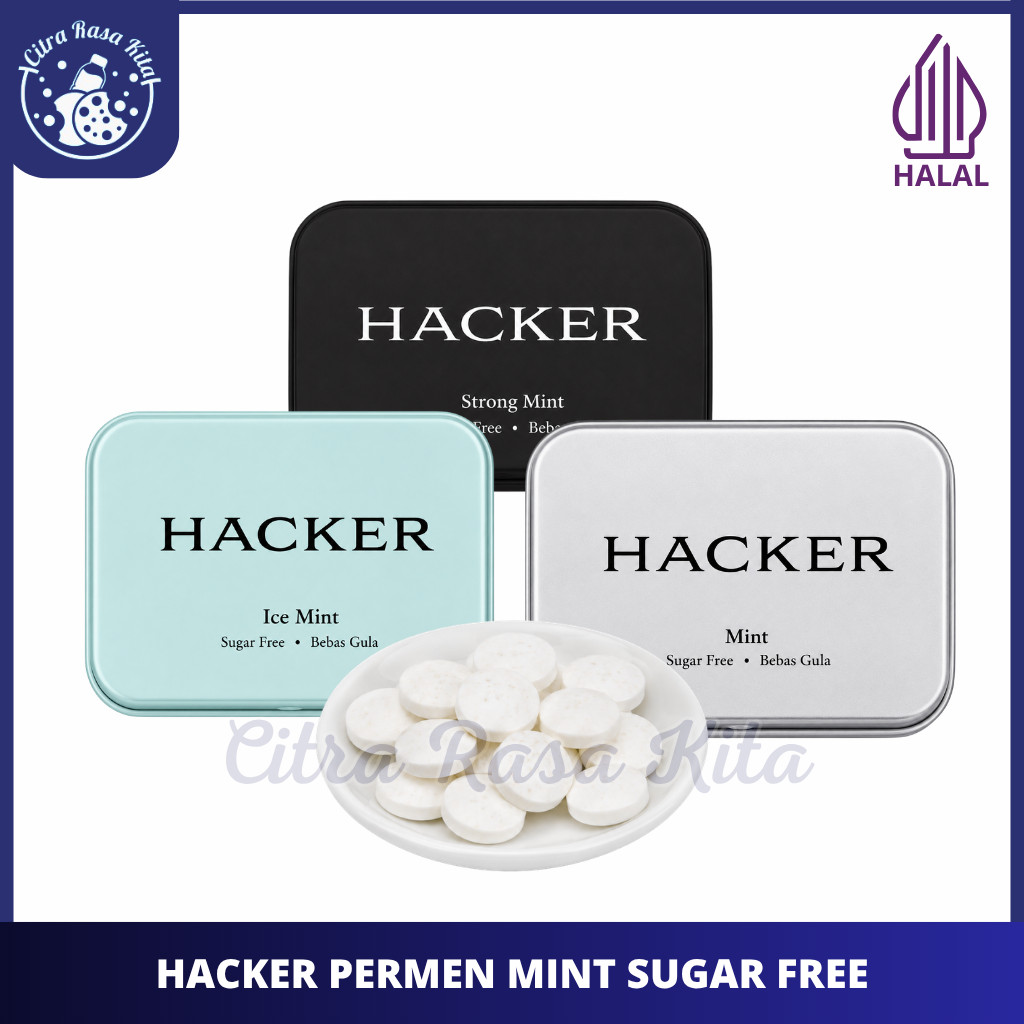Hacker Permen Mint Sugar Free Halal 16g