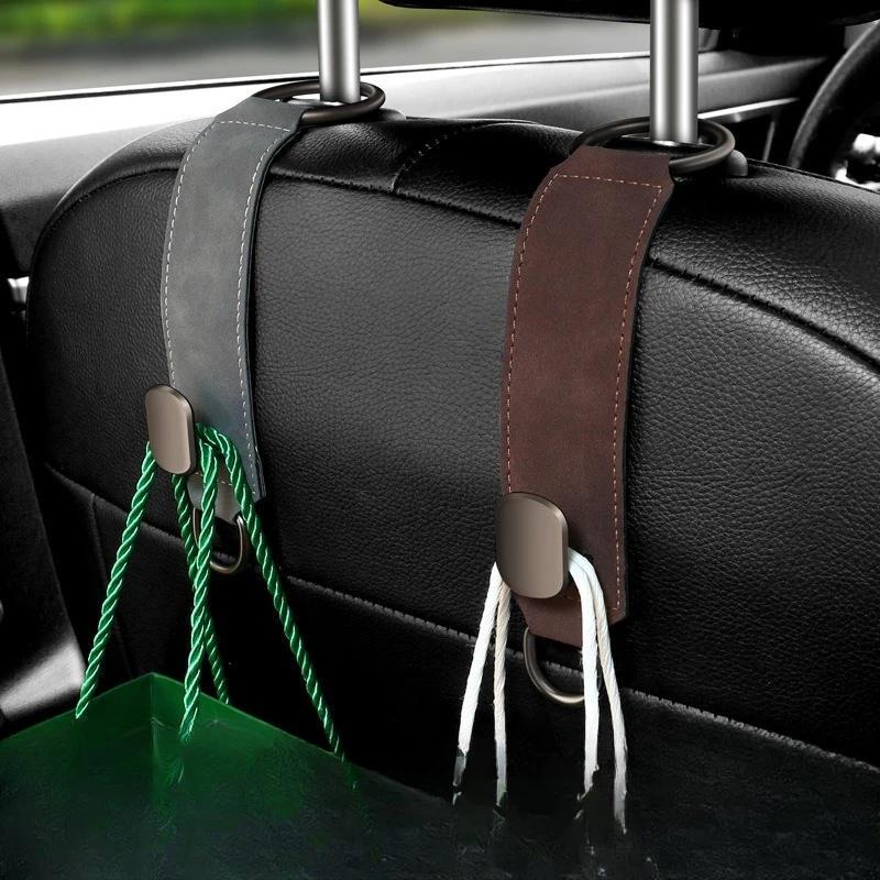 Car Seat Headrest Hook Universal Hidden Car Hook Suede Metal Hanging Hooks Interior Seat Back Hanger