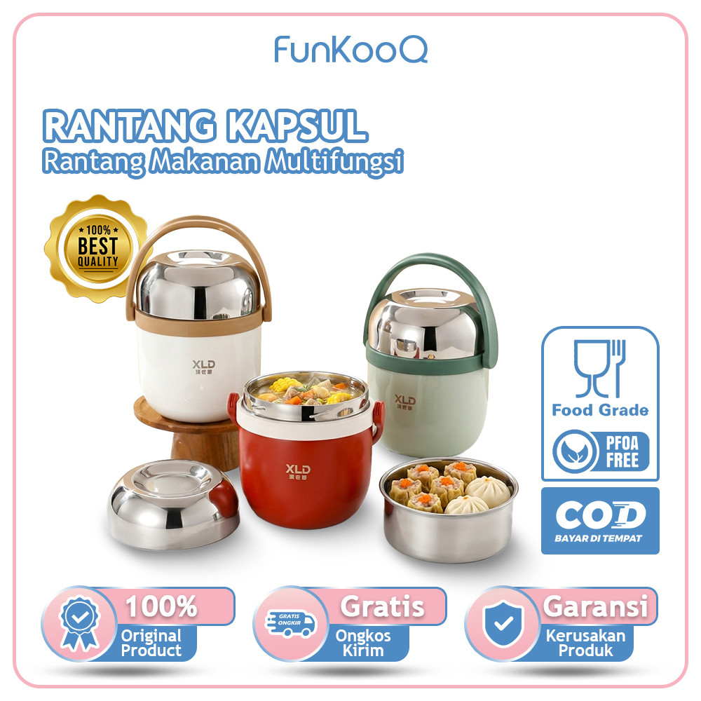 Termos Sup Lunch Box Stainleess Steel 1.5L Rantang Susun Tempat Bekal Food Grade Kotak Makan Tahan P