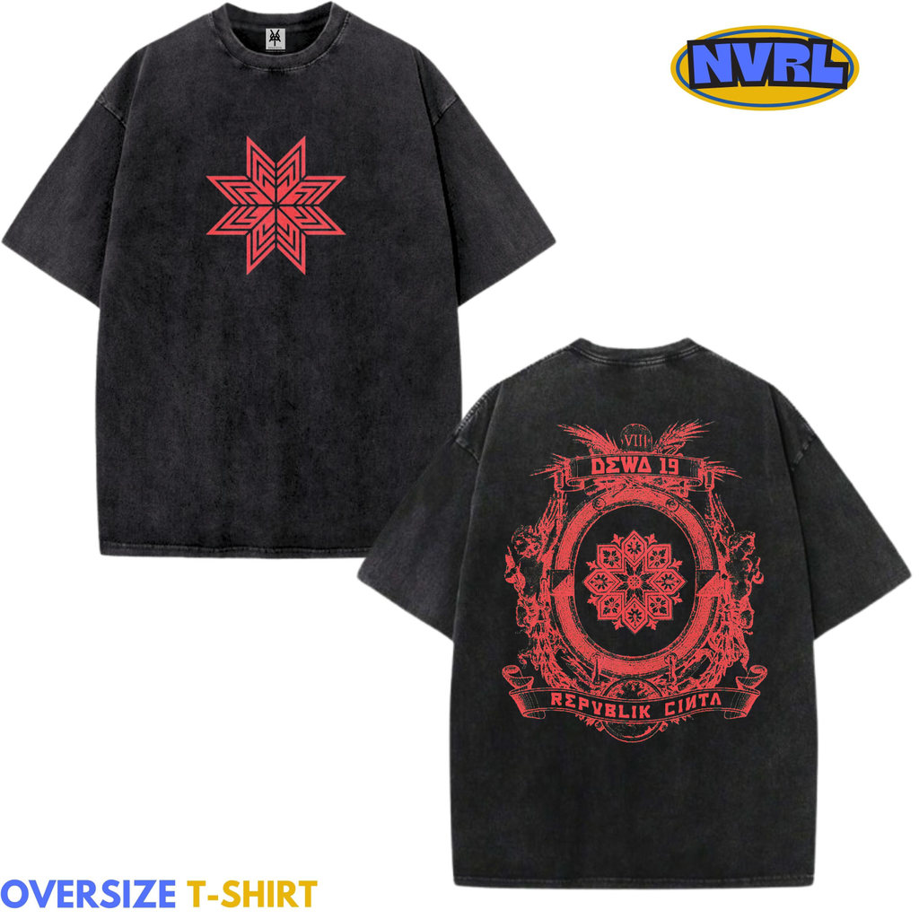 Nvrl merch Kaos oversize dewa 19 washed washing vintage tee