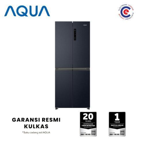 promo AQUA AQRCTD506RGC-CB Kulkas 4 Pintu Multidoor 406 Liter Twin Inverter dengan Fitur Premium Des