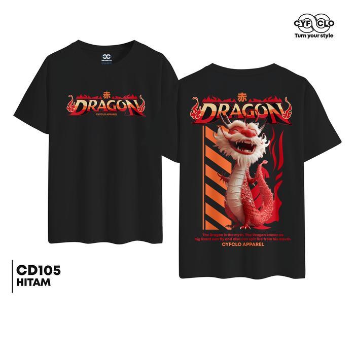CYFCLO Baju Oblong  Kaos Distro CD105 Cyfclo Dragon Pria Wanita Katun Combed 24s Dewasa Surfing - CD