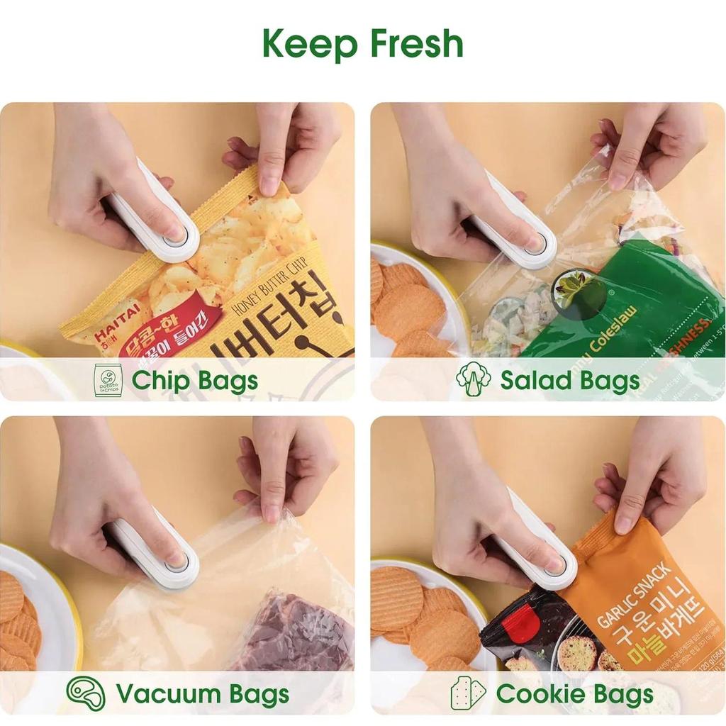 Portable Mini Sealer 2 in 1 Heat Sealer For Snacks  Home use rechargeable sealers Vacuum Sealer Snac