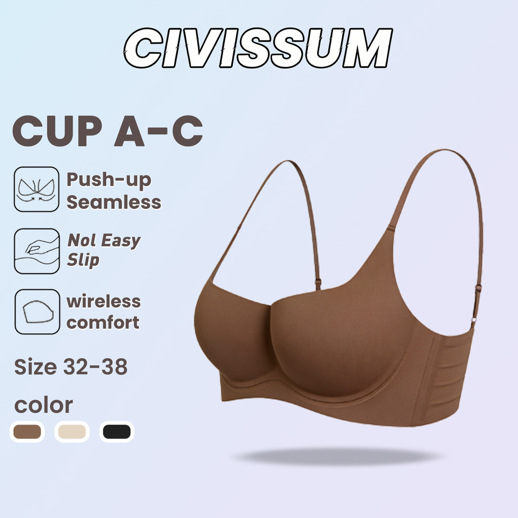 CIVISSUM Bralette Cloud - Bra Push Up Tipis Tanpa Jahatan Pengumpul Payudara Kecil Dukungan Lembut T