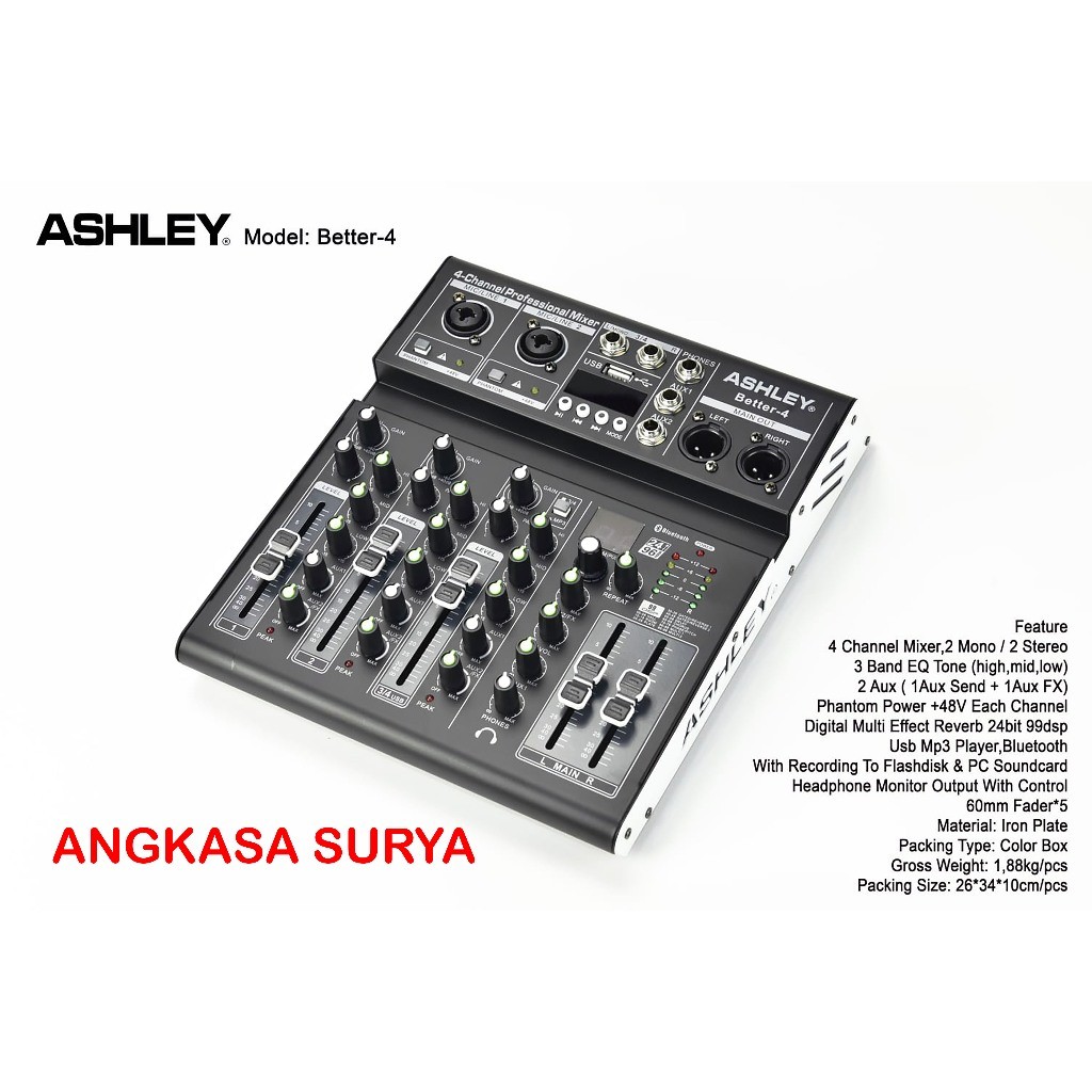 Mixer ASHLEY BETTER4 Original / Mixer Audio Ashley Better 4  NEW ORIGINAL Effect Reverb 99 Dsp