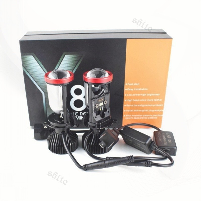 2 Pcs Lampu LED Mini Projie H4 100W Terang Hemat Daya