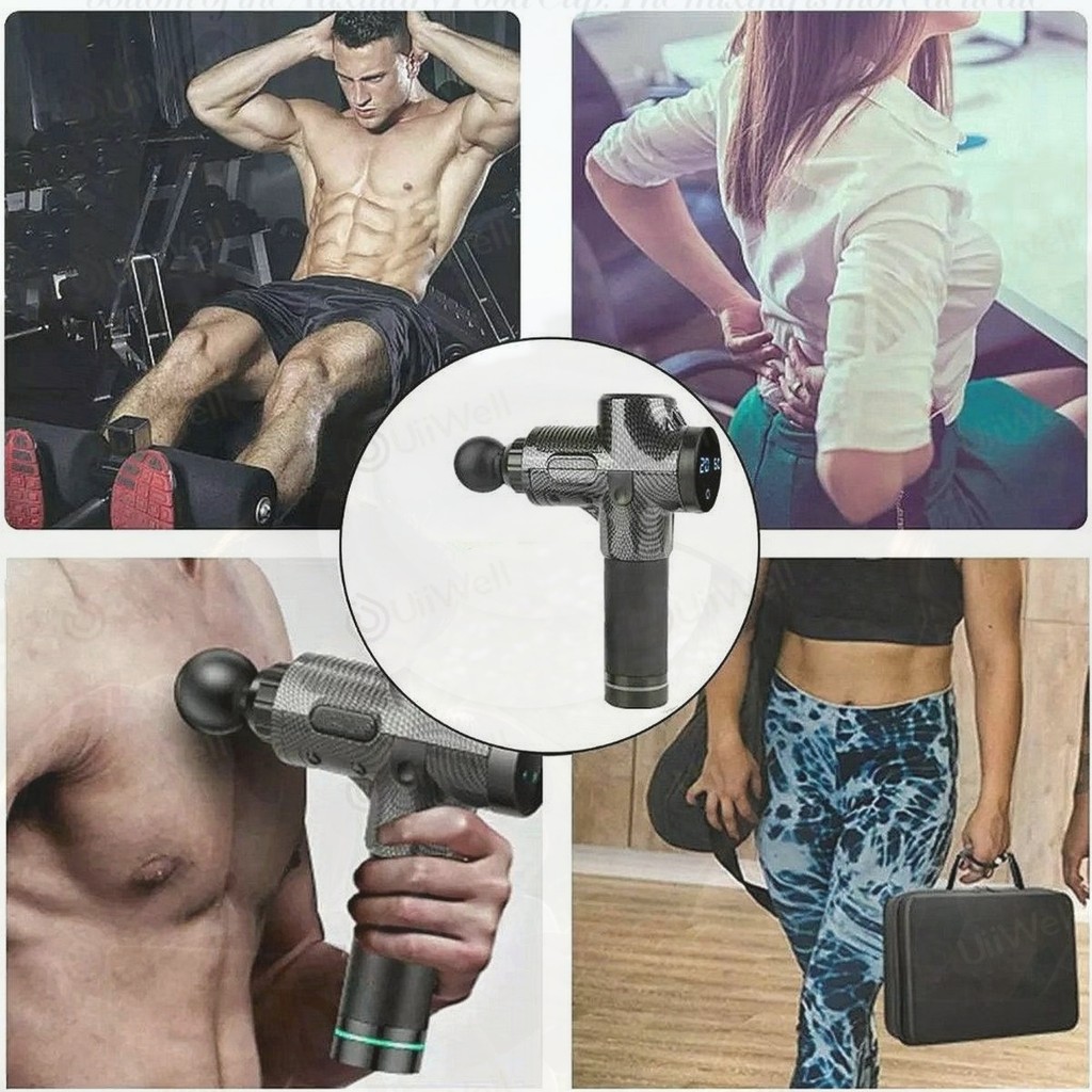 HANDOO Alat pijat elektrik Massage Gun 8 in1 Deep Tissue Muscle Therapy Electric Massage Tools