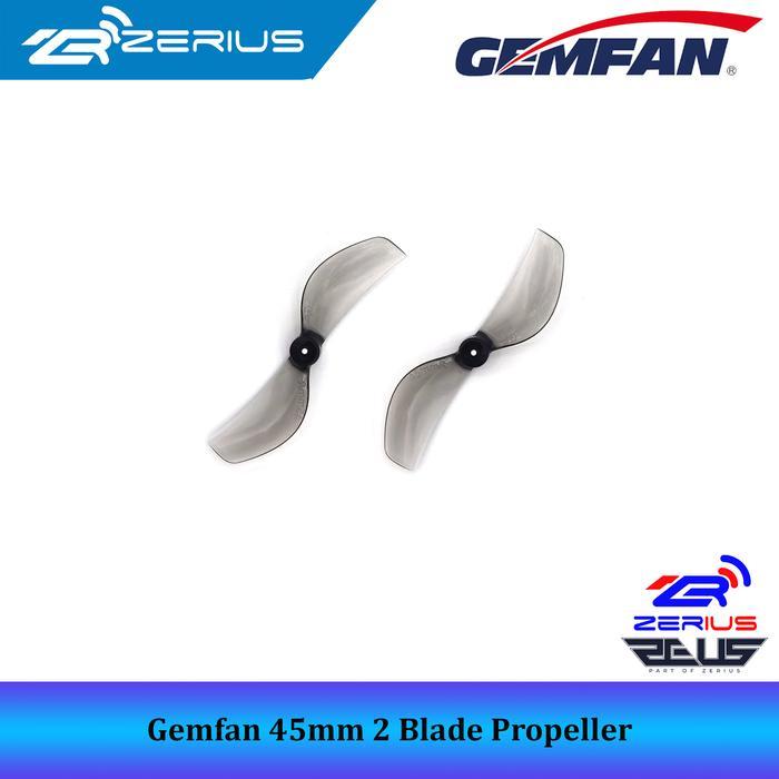 Gemfan 45mm 2 Blade 1mm / 1.5mm Shaft Propeller - Clear Gray 1mm, 2CW + 2CCW
