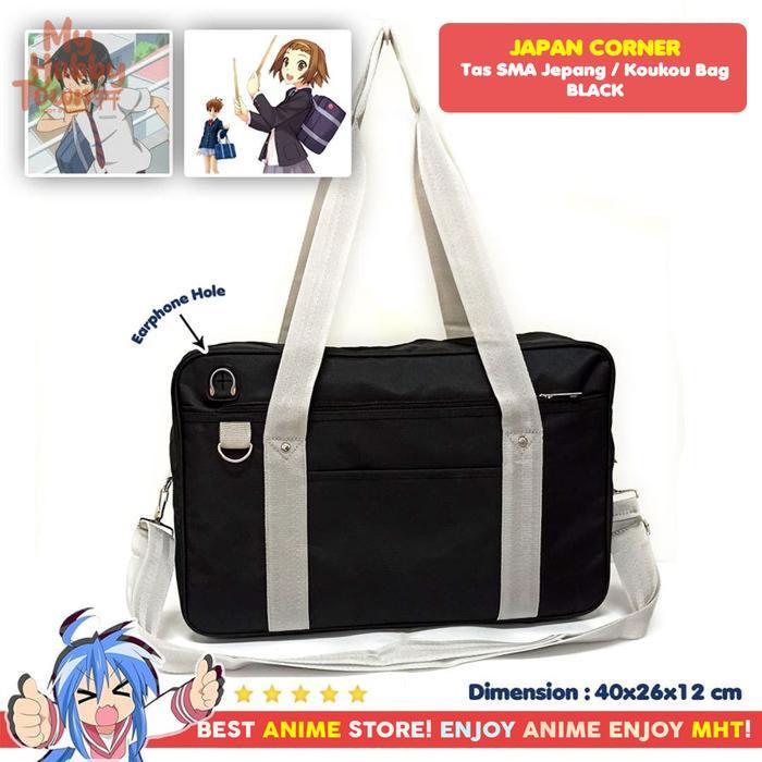 Tas SMA / Sekolah Jepang - Tas Anime - Anime Koukou Bag HQ Japanese School Bag - Hitam, Regular Bag