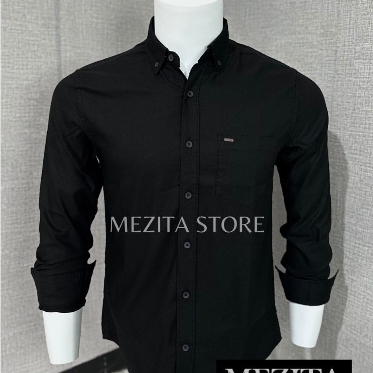 Kemeja Slimfit Polos Pria Cardinal Casual