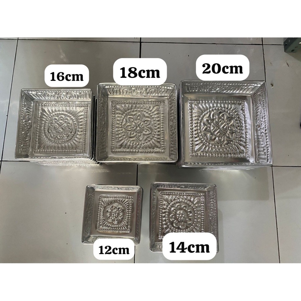 Bokor aluminium kotak isi 10pcs
