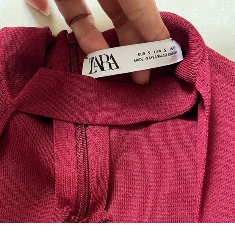tanktop zara maroon / atasan zara knit