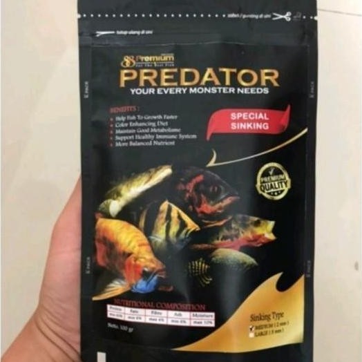 Hobiikan- - Predator Pelet Ikan Predator Sinking 100 Gram