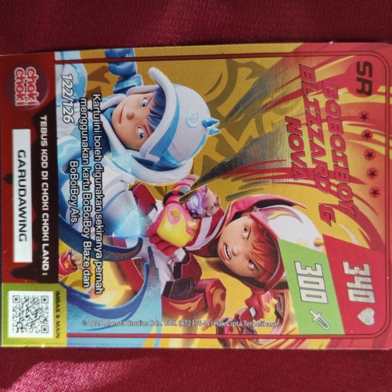 BOBOIBOY BLIZZARD & NOVA - Kartu Hologram choki-choki