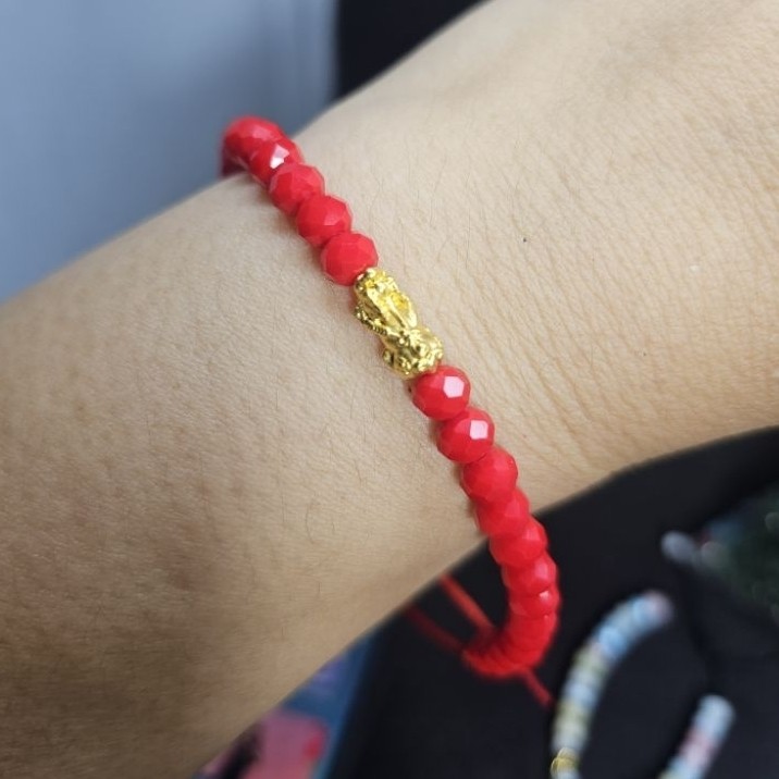 Gelang penarik rejeki Naga pixiu qilin emas asli 24k