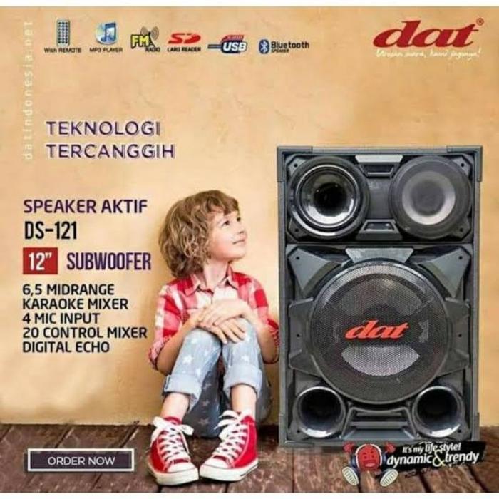 SPEAKER ACTIVE PASSIVE SPIKER AKTIF PASIF DAT DS 121 DS121 SEPASANG SATU PASANG KANAN KIRI DOUBLE - 