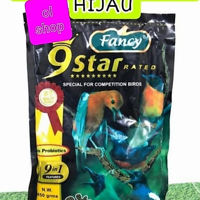 Fancy 9star sewed 9in1 herbal pakan burung pelet voer hijau asli natur