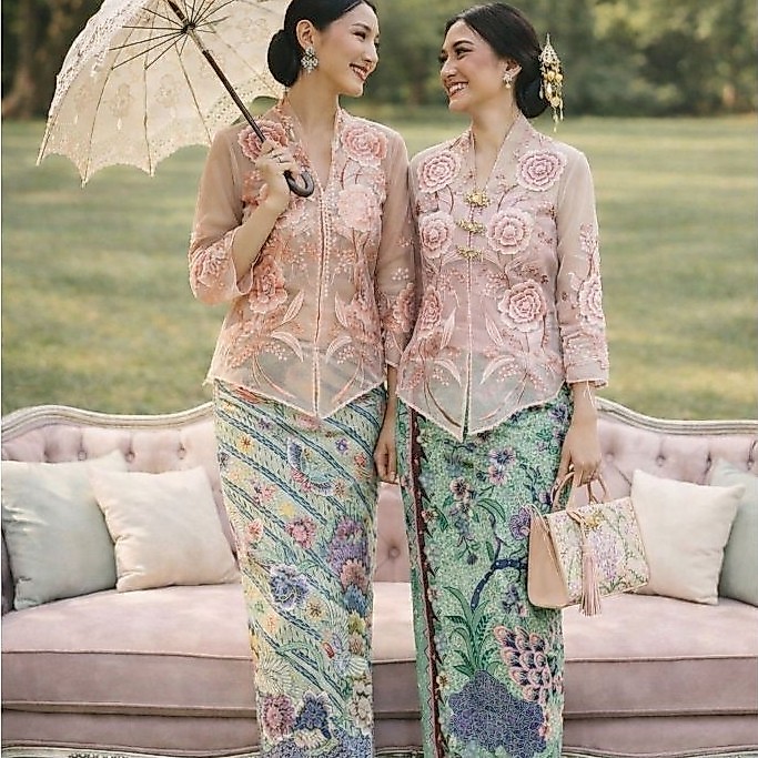 Kebaya Encim Pendek Motif Roses by Roemah Kebaya Vielga