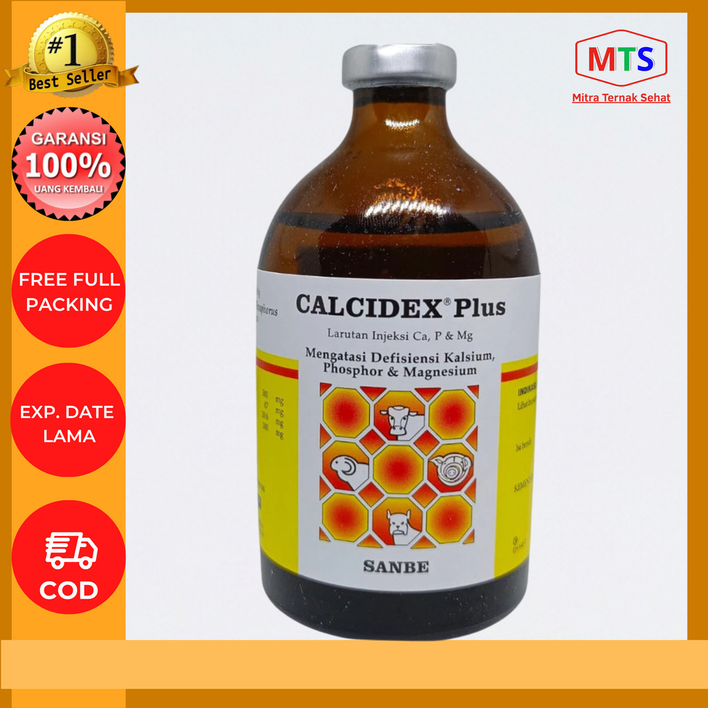 CALCIDEX PLUS Injeksi 100 ml Obat Sapi Kambing Lumpuh Injeksi Ampuh PT Sanbe Farma