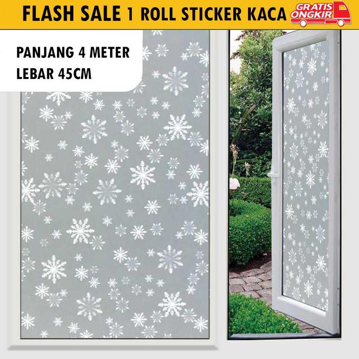 Stiker Kaca Sandblast 45cm x 4m Sticker Kaca Jendela Rumah Motif Minimalist Dinding Wallpaper Kertas