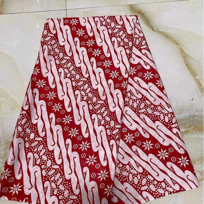 Kain Batik Katun Merah Putih / Kain Batik Merah Putih Meteran 2x1m - kode - A