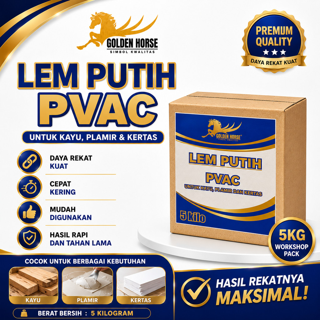 Lem Putih pvac 5 kilo - golden horse