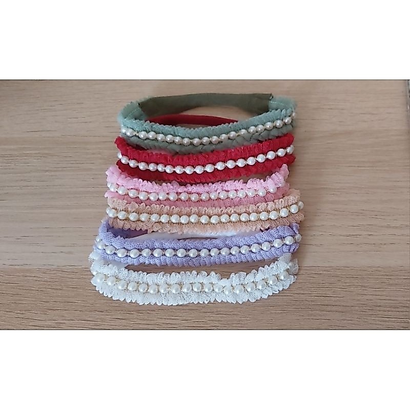 headband bayi renda mutiara