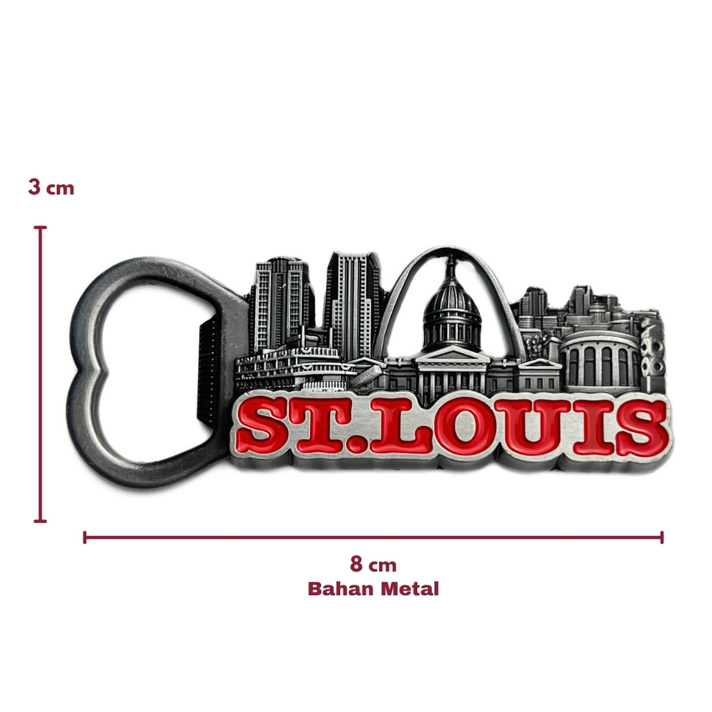 Souvenir Magnet Kulkas Bukaan Botol St Louis Oleh oleh Negara Amerika