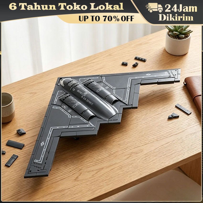 Miniatur Aircraft B2 Spirit Stealth Bomber 1/200 / Model Kit Pesawat Militer Snapfit / Diecast Full 
