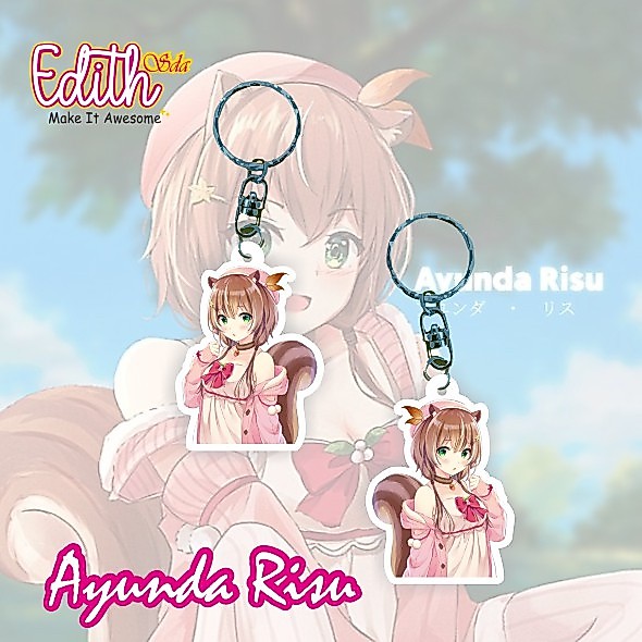 [BUKAN PO]  Gantungan Kunci Vtuber Ayunda Risu Hololive / Keychain Vtuber Ayunda Risu Hololive