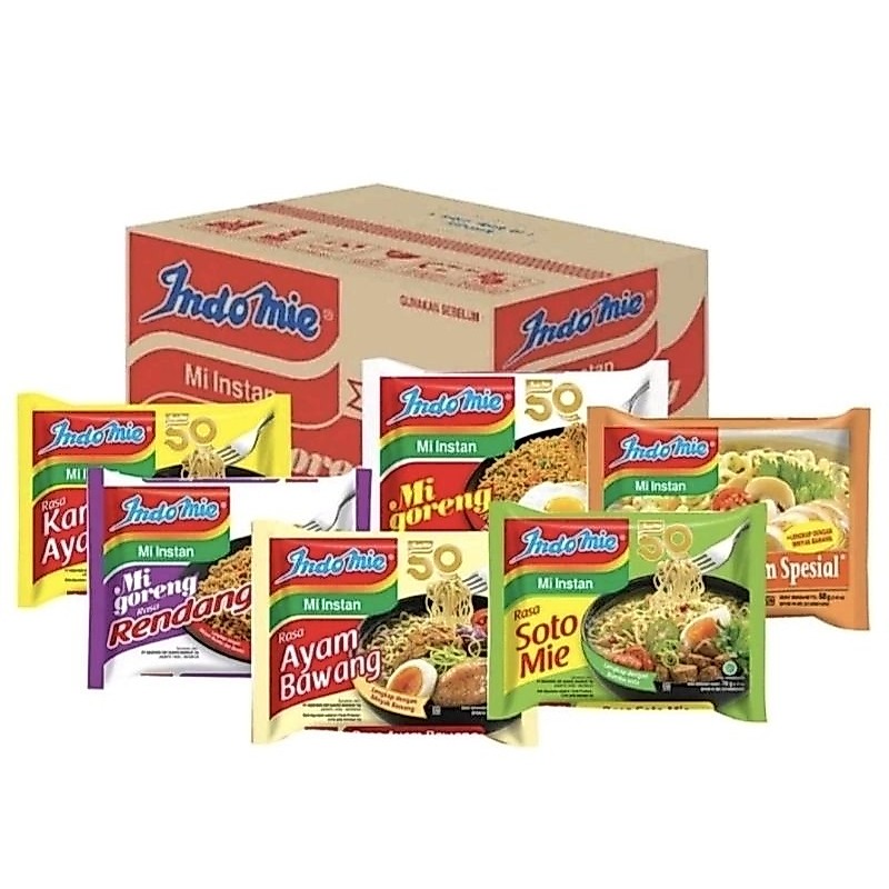 Indomie 5 pcs Ayam Bawang, Soto Mie, Goreng, Coto Makassar, Rendang, Goreng Aceh, Kari Ayam, Rawon M