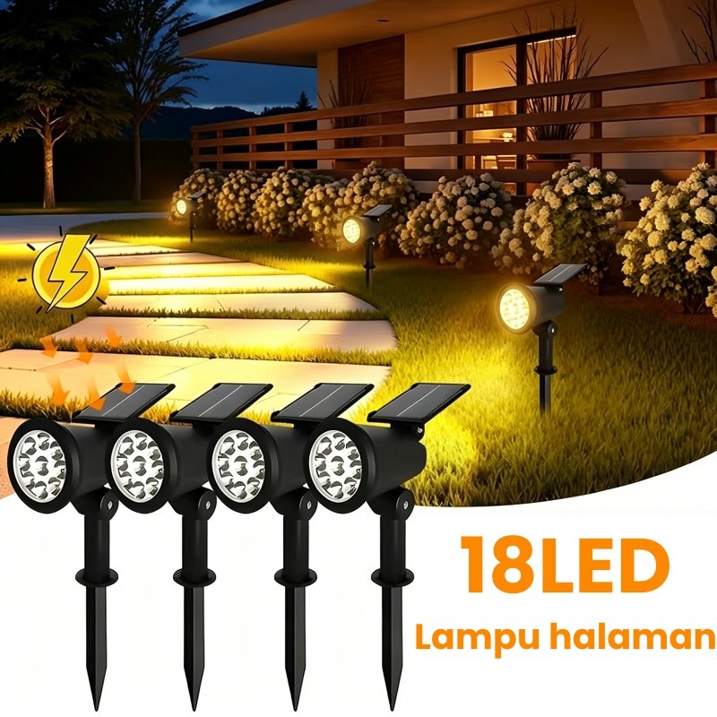 Lampu Taman Tenaga Surya / Lampu Sorot Super Terang Outdoor / Untuk Dekorasi Taman Halaman Rumah Ter