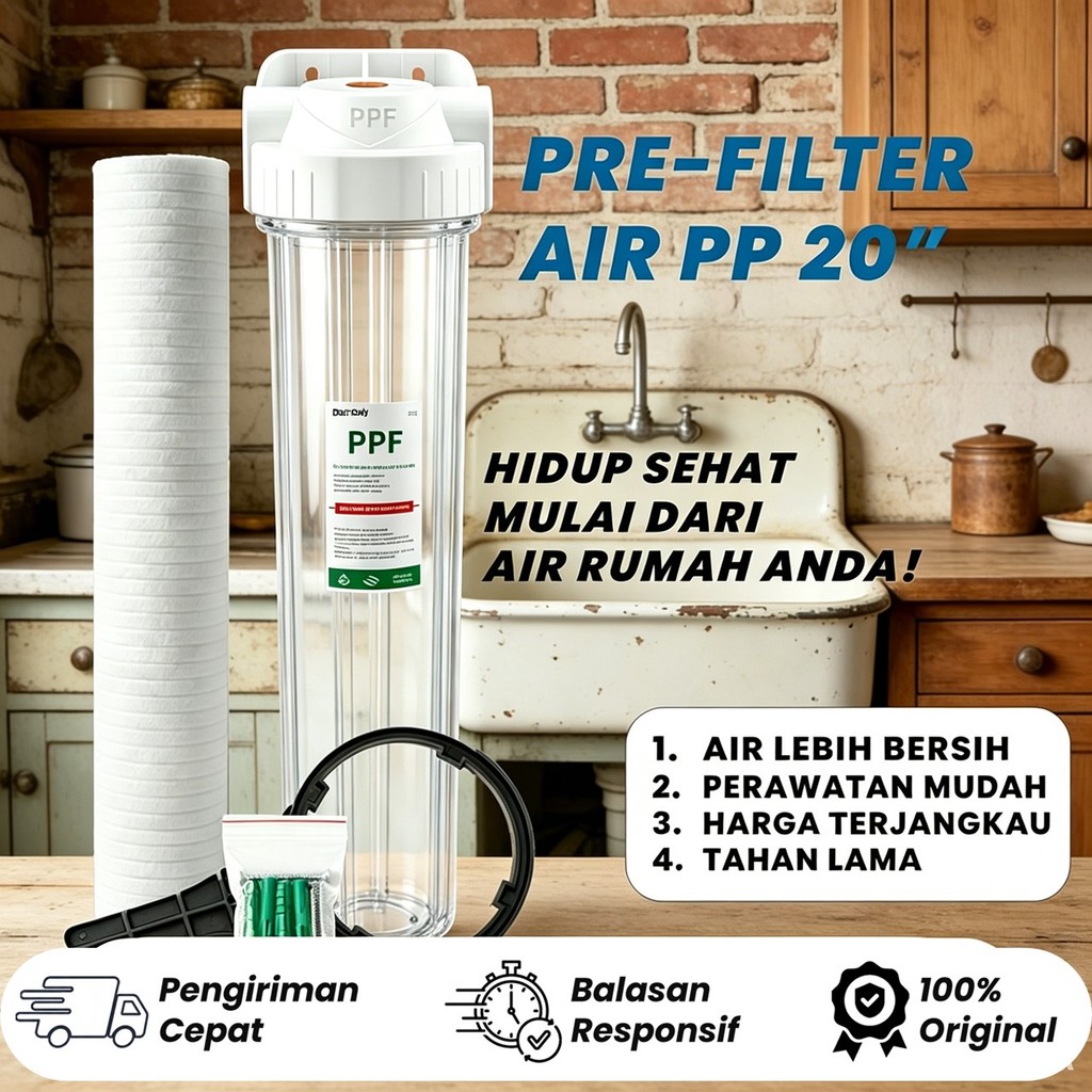 Housing Filter 20 Inch Biru / Transparan