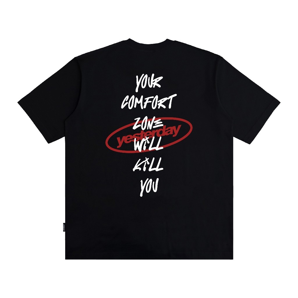 Yesterday – Baju Kaos Distro Pria Original Oversize 24s T-Shirt Pria Cowok Keren Hitam Zone