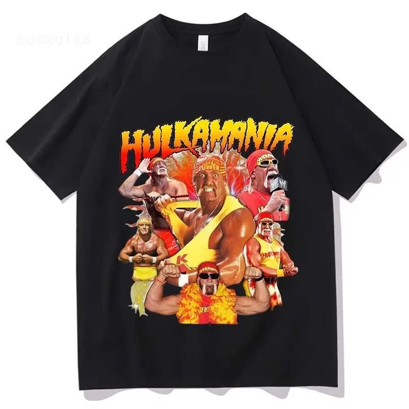 Vintage Hulk Hogan Wrestling Tee - "Hulkamania" Retro Graphic Print, 90s WWE Pro Wrestling Memorabil