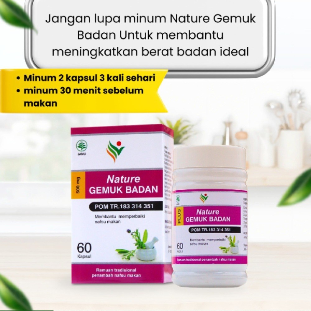 ~BEST SELLER ~ Obat Gemuk Badan Permanen Bpom Nature Gemuk Badan Suplemen Penggemuk Badan Ampuh