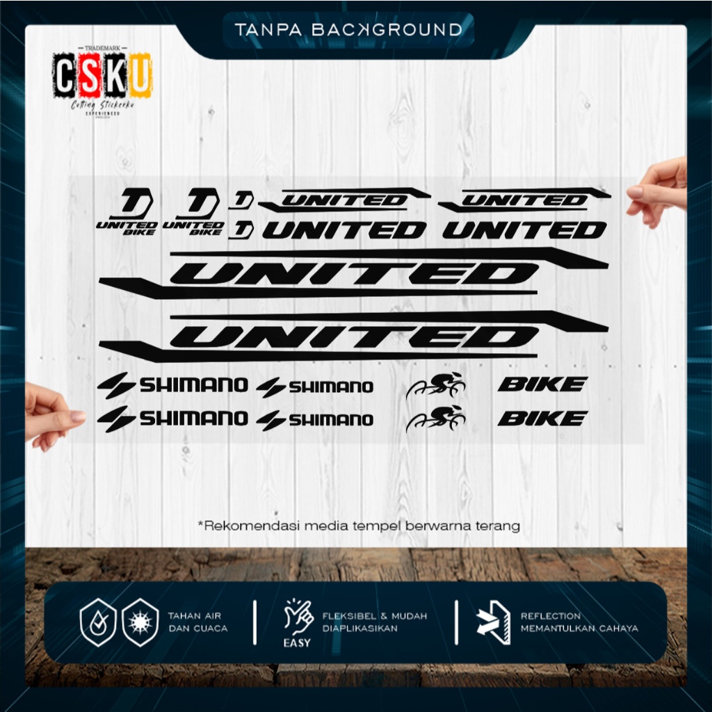 Cutting Sticker United Set Dewasa Variasi Sepeda Frame Aksesoris Body Style Lipat Keren Decal Stripi
