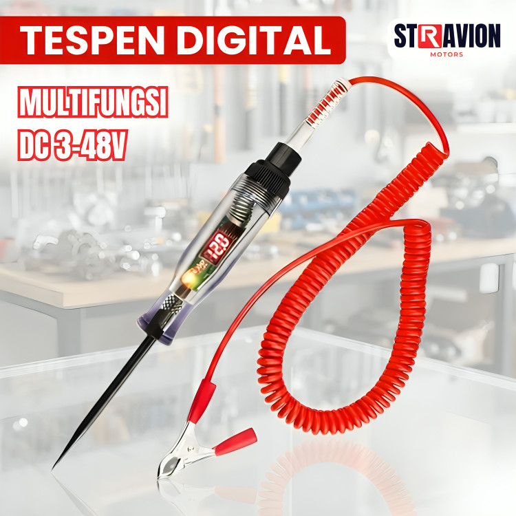 Tespen Listrik Tespen Digital ac/dc Multifungsi Tespen Deteksi Arus Listrik Mobil Motor 3V - 48V