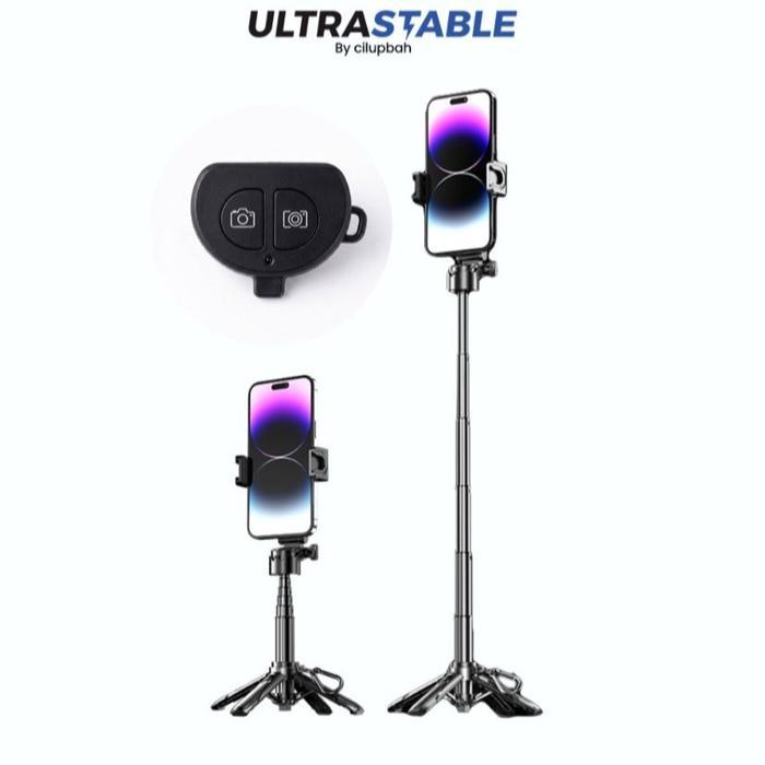ULTRA STABLE SP15T Mini Tripod Tongsis HP 40cm - Selfie Stick Lipat Bisa Berdiri, Multi-Angle Rotati