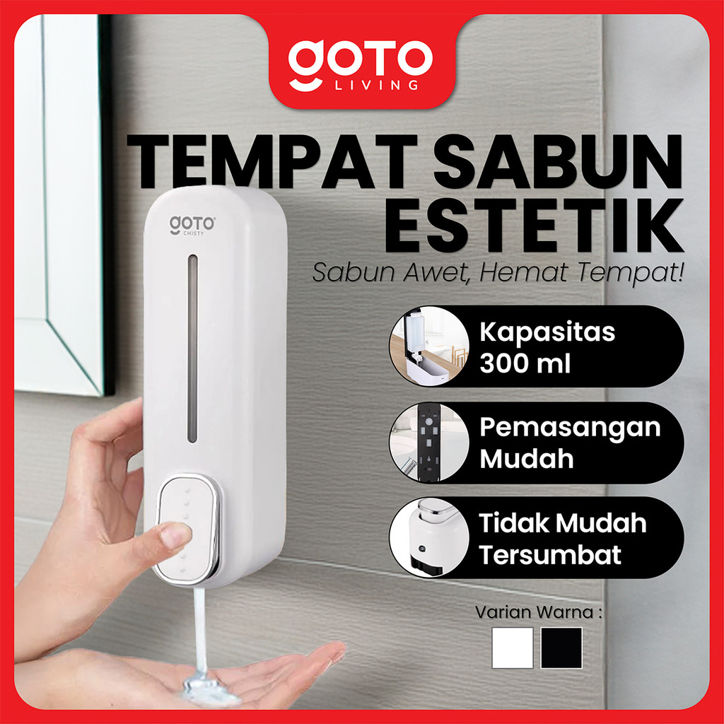 Goto Chisty Soap Dispenser Tempat Wadah Sabun Cair Tempel Dinding