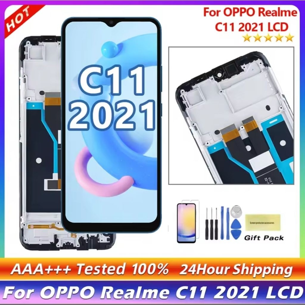 Lcd Fullset Frame Realme C11 C12 C15 2021 Lcd Sudah Tes New