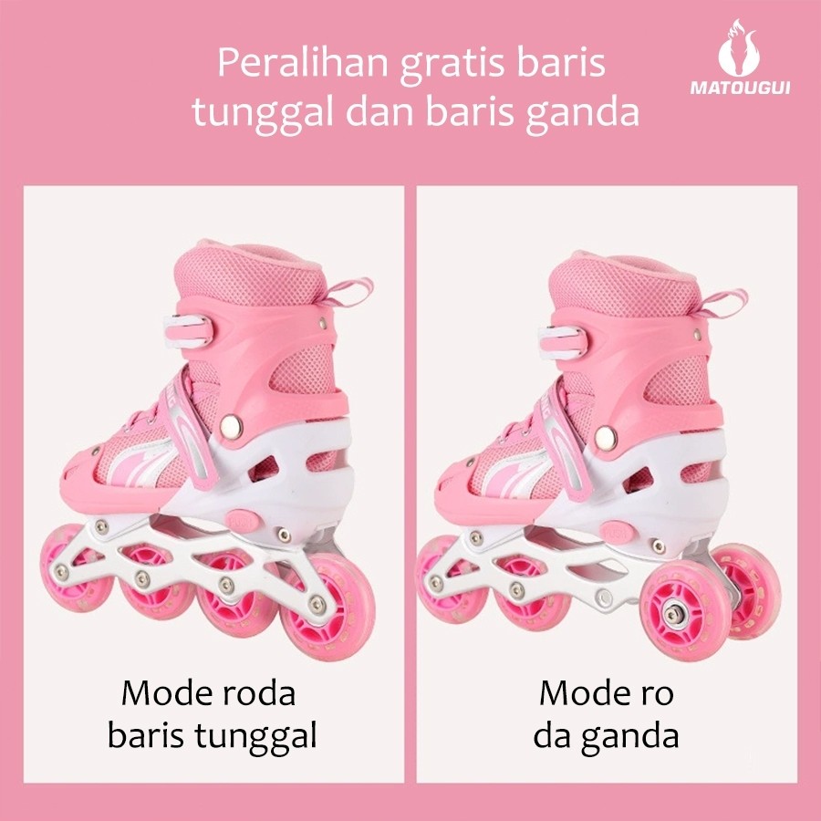 MATOUGUI Ada hadiah gratis (pilihan sendiri)sepatu roda/sepatu roda Oxelo/lampu kedip/tidak licin/an