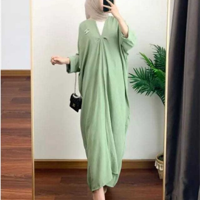 Baju kaftan inner satin elegan / kaftan model lengan kelelawar / gamis kaftan jumbo / fashion muslim