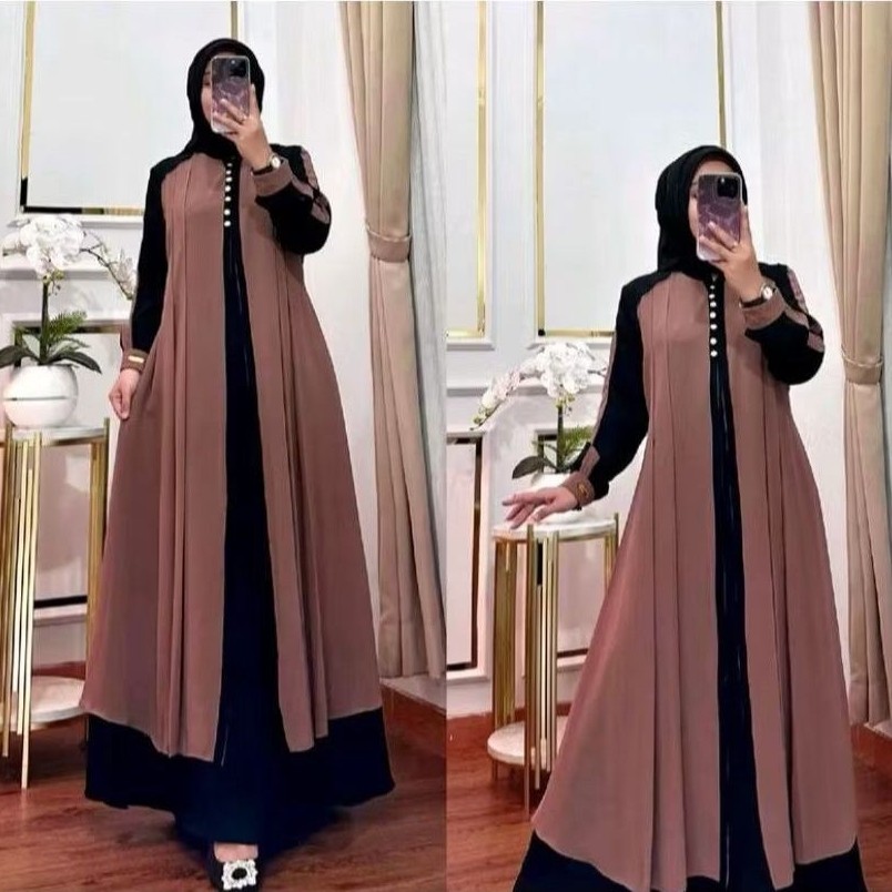 Gamis azahra Ld 120 cringkel sutra -Gamis wanita muslimah kekinian Gamis jumbo terbaru